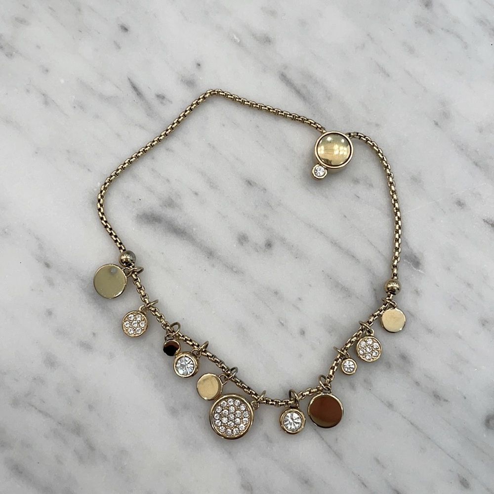 Michael Kors Gold Charm Pave Bracelet